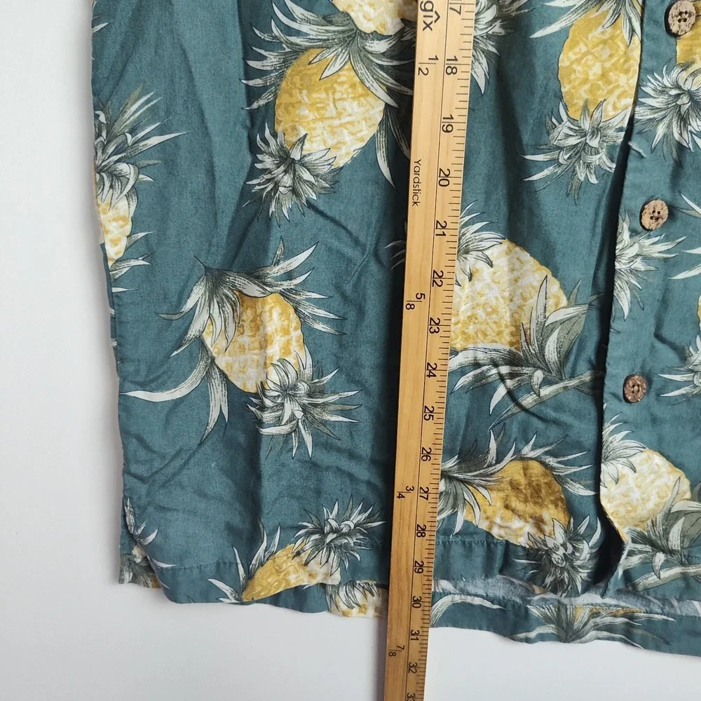Tommy Bahama Hawaiian Shirt Men's M Blue/Yellow Button-Up Short Sleeves‎